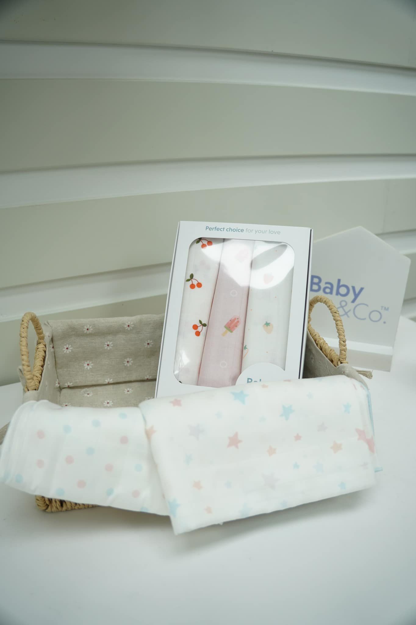 Set 3 Khăn Đa Năng Nursing Cloth cho bé Baby&Co. ( 76x76 cm)