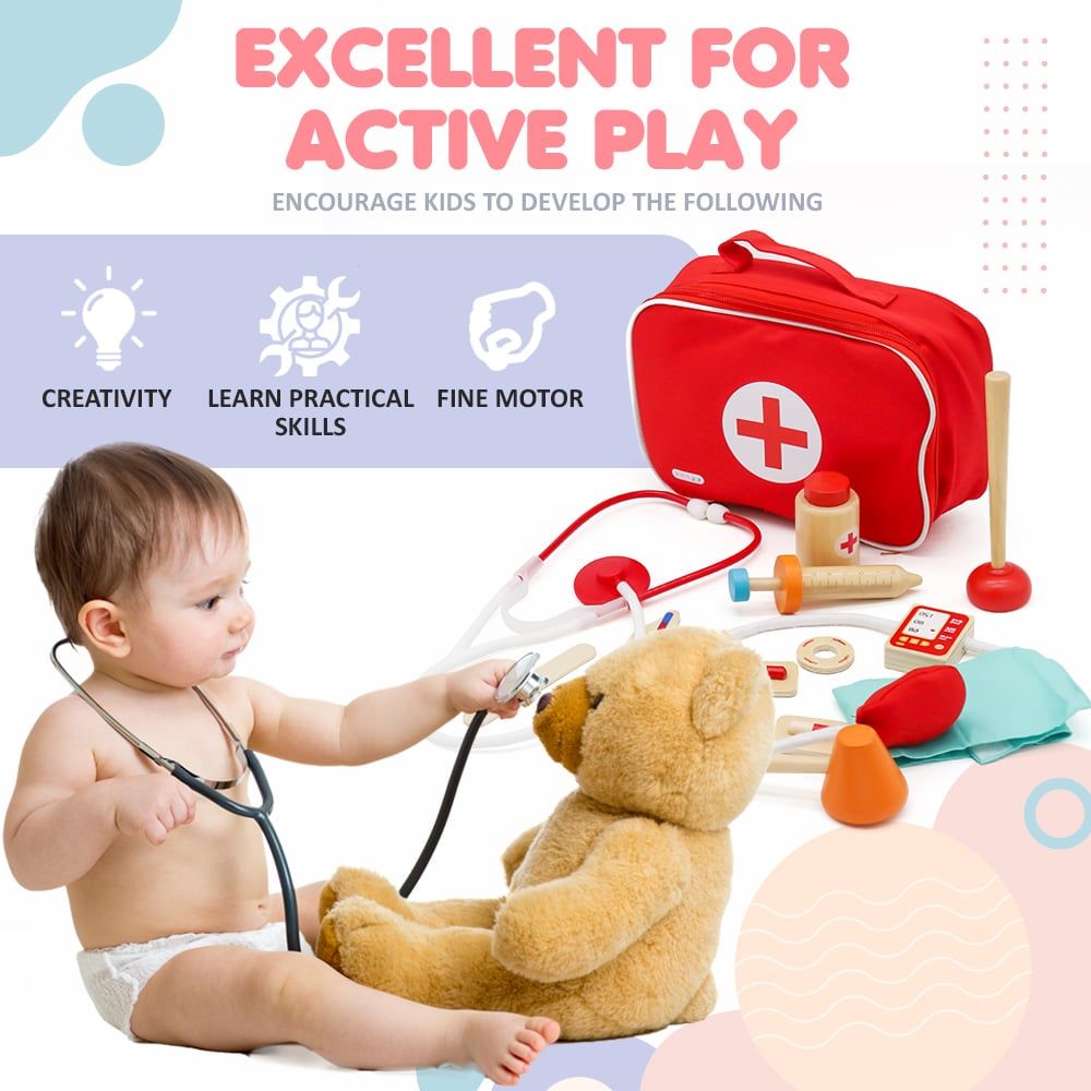 Bộ Đồ Chơi Bác Sĩ Cho Bé Bằng Gỗ LouLou By Vinaquick