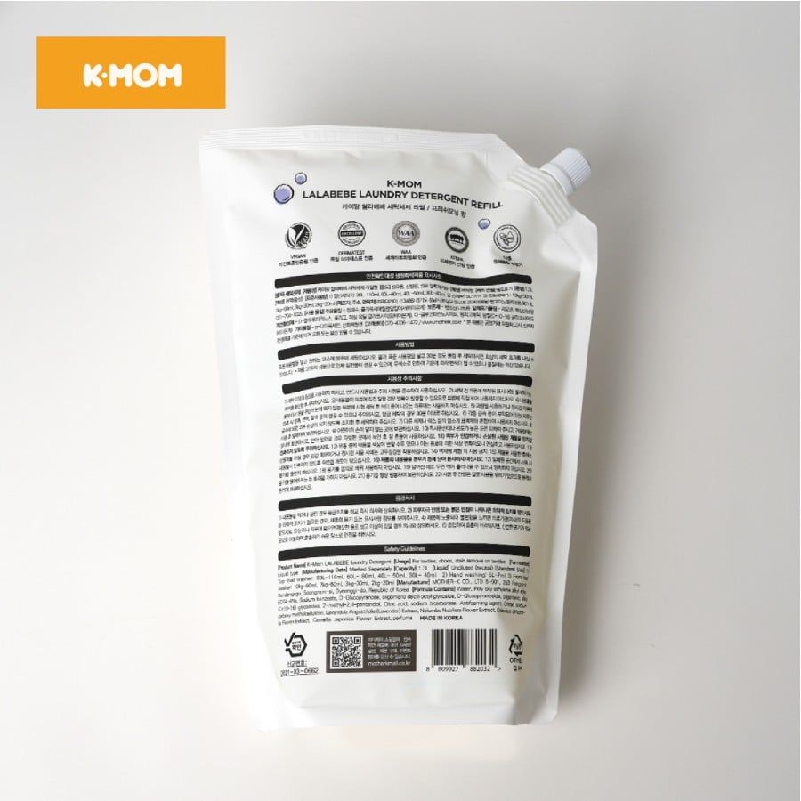 NƯỚC GIẶT THUẦN CHAY LALABEBE K-MOM HÀN QUỐC HƯƠNG BAN MAI TÚI 1.3L