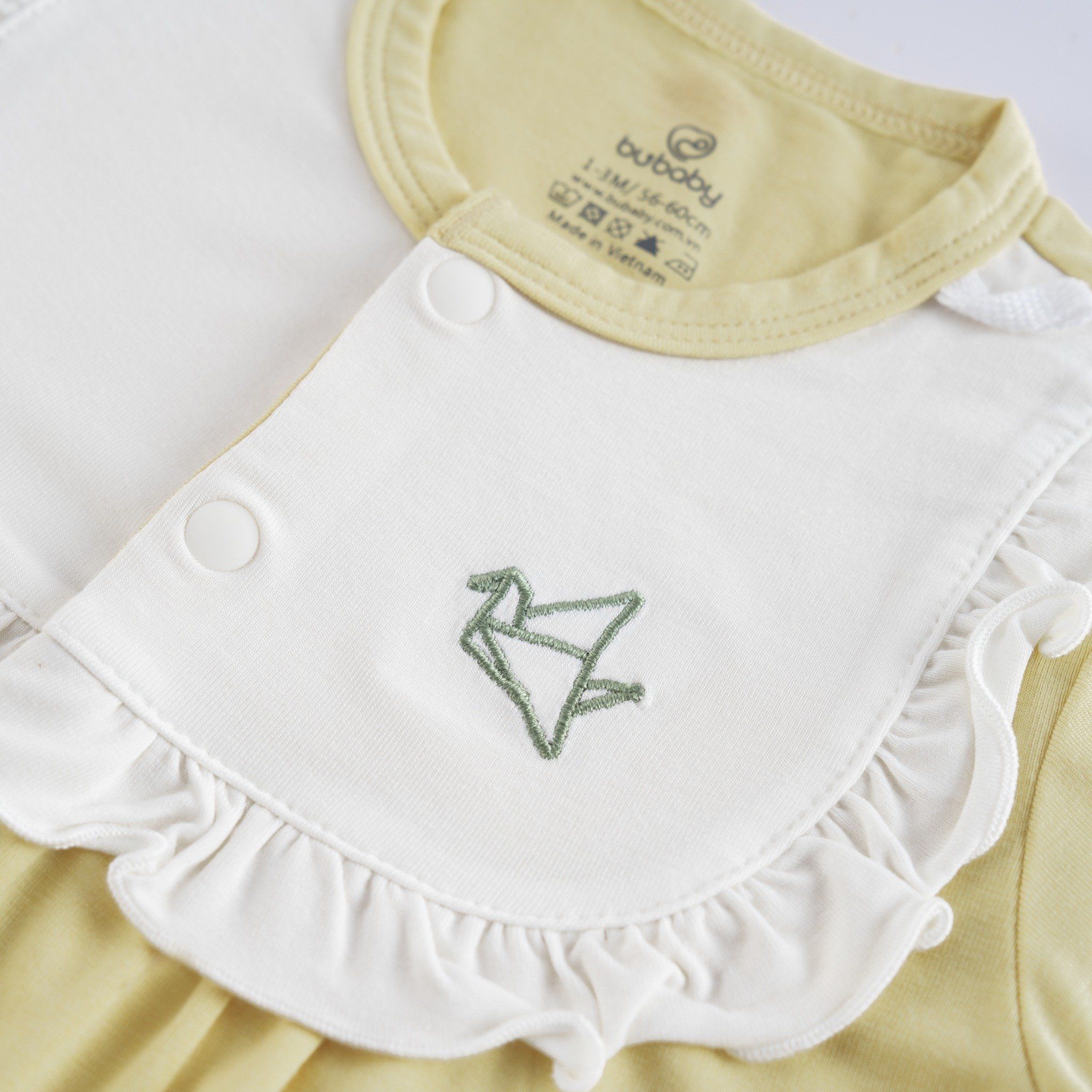 Body Bubaby Dài Tay Cài Giữa Bèo Ngực Bambus Gami