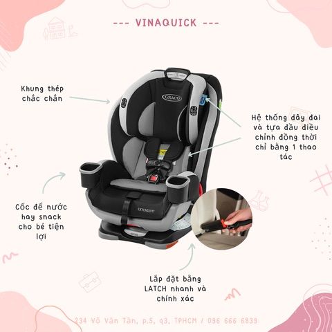 GHẾ NGỒI Ô TÔ GRACO EXTEND2FIT CONVERTIBLE CAR SEAT