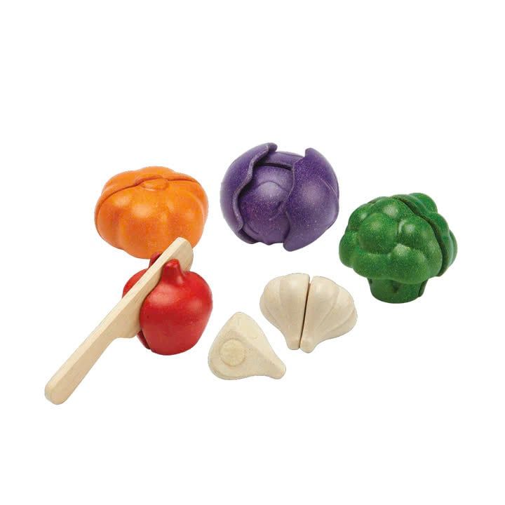Đồ Chơi Gỗ PlanToys Bộ Cắt Rau Củ 5 Màu Sắc Cho Bé 18M+