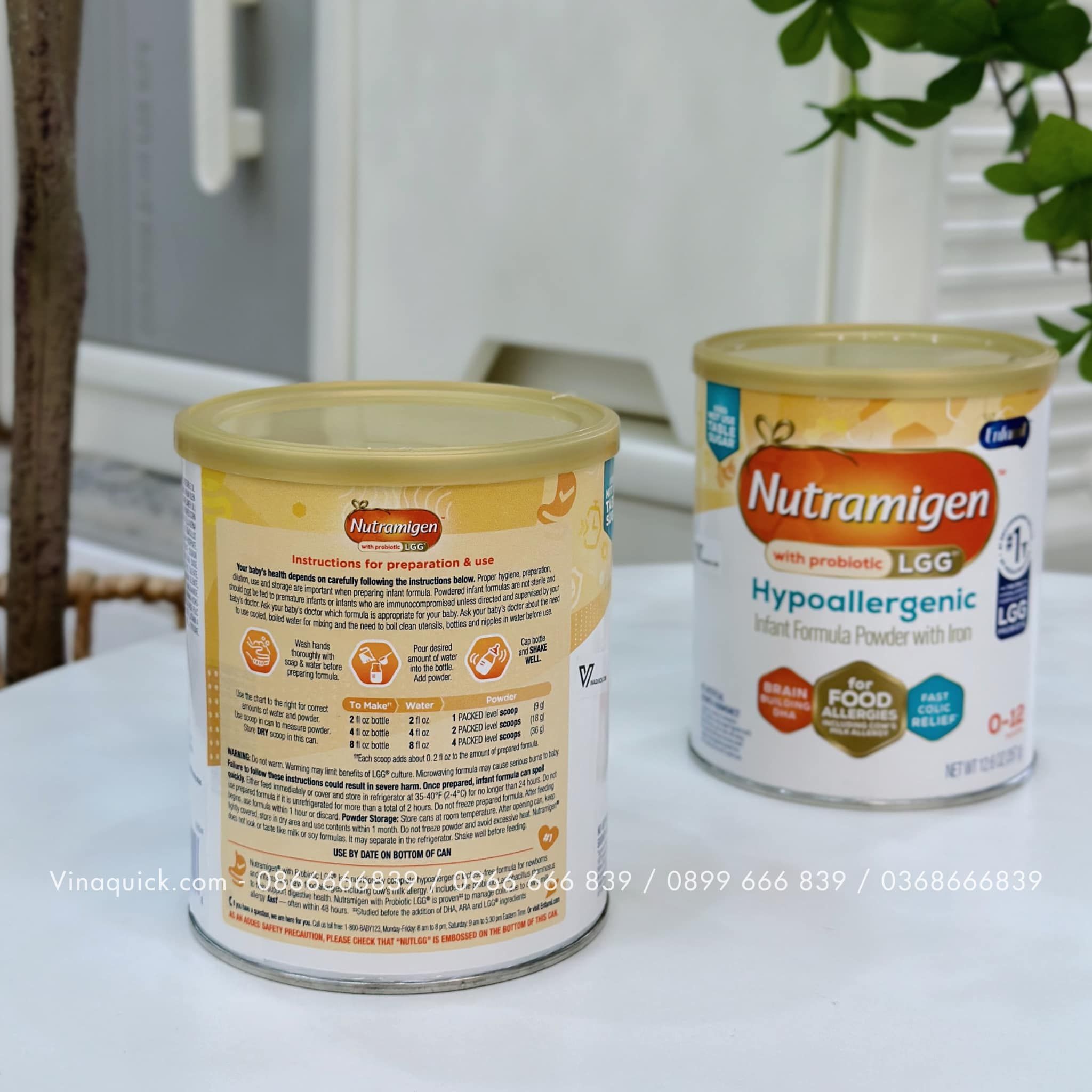 Sữa Bột Nutramigen® Hypoallergenic Infant Formula Từ 0-12 Tháng Dị Ứng Đạm Bò