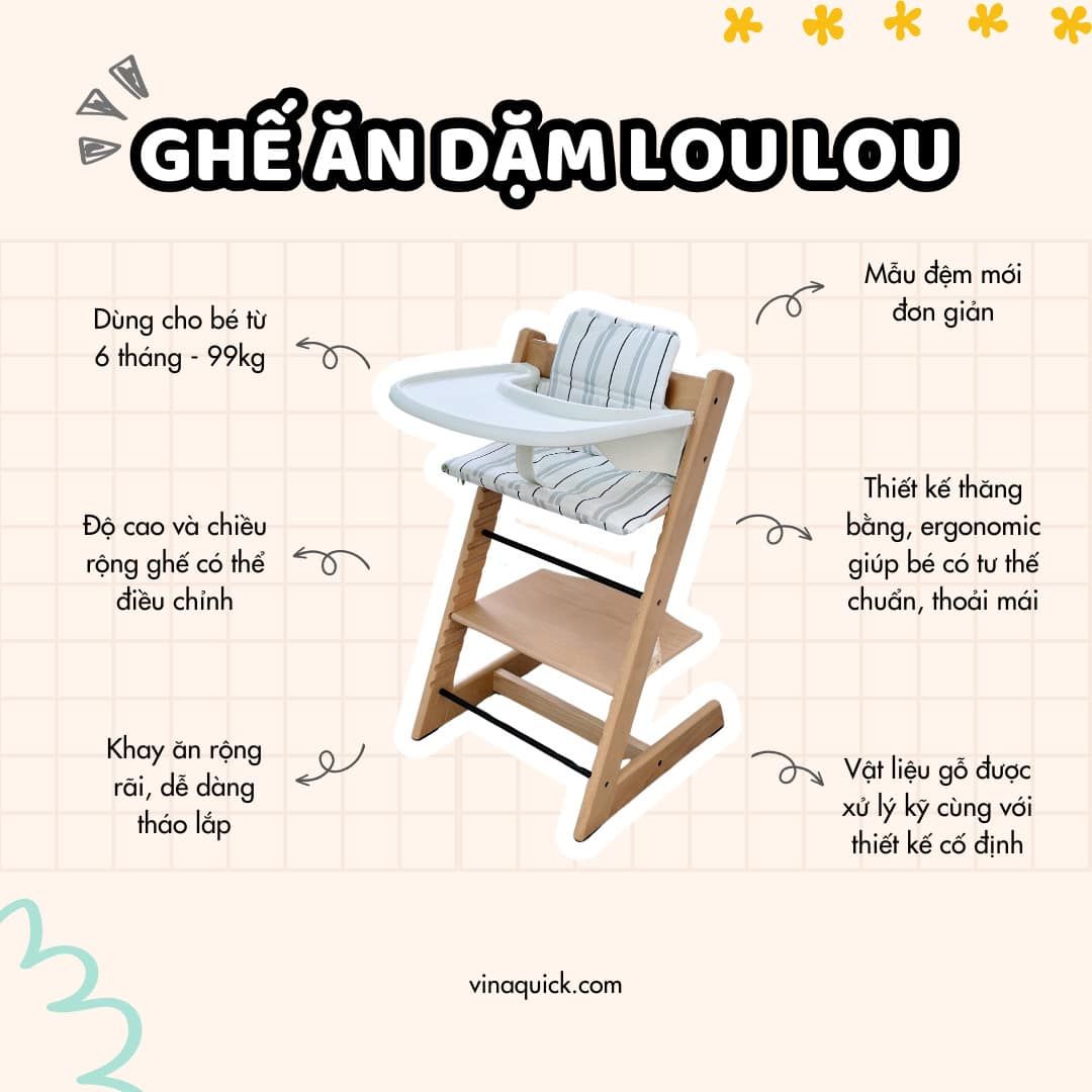 Ghế Ăn Dặm LouLou (Nguyên Set) - Màu Natural