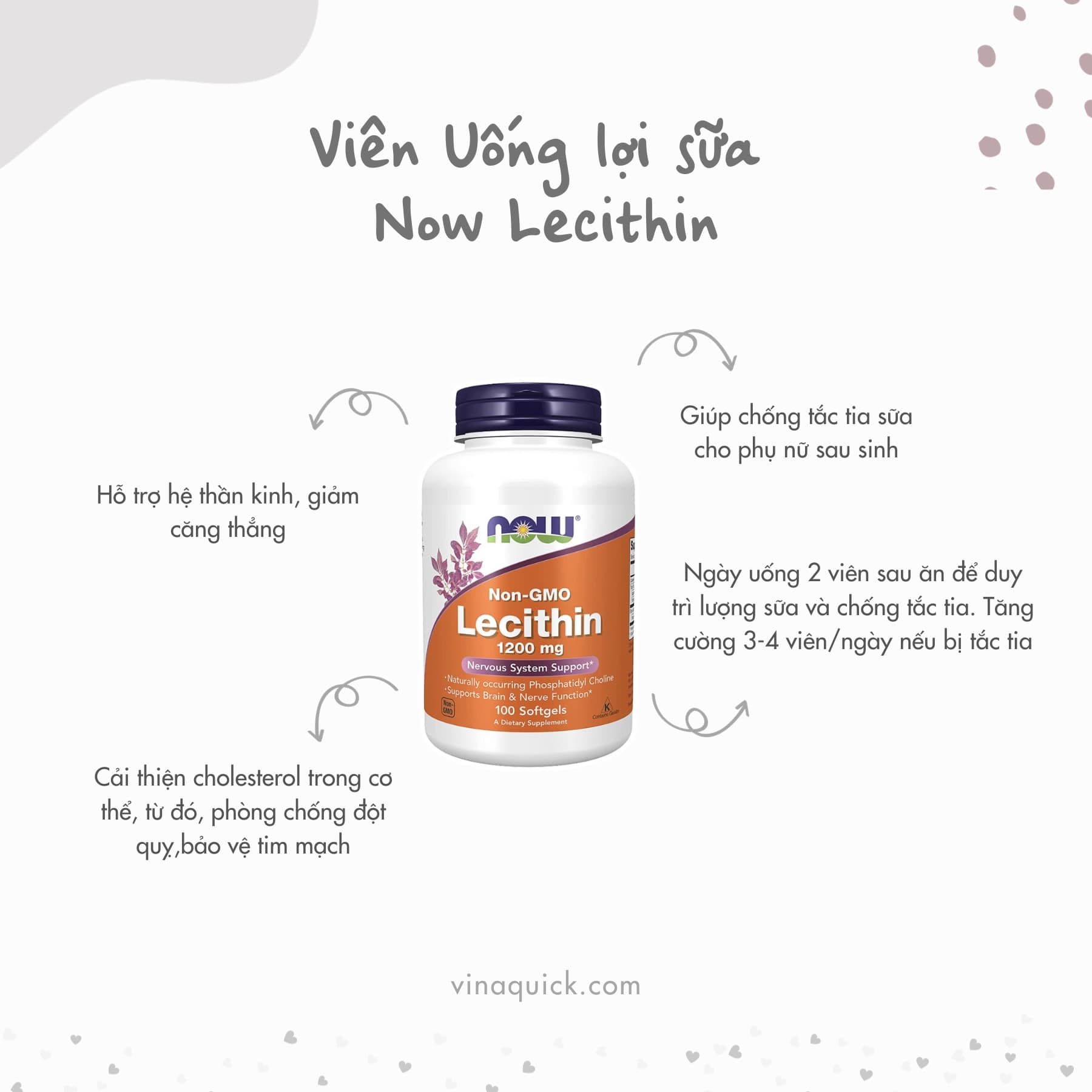 Viên uống chống tắc tia sữa Now Sunflower Lecithin 1200 mg (200V)