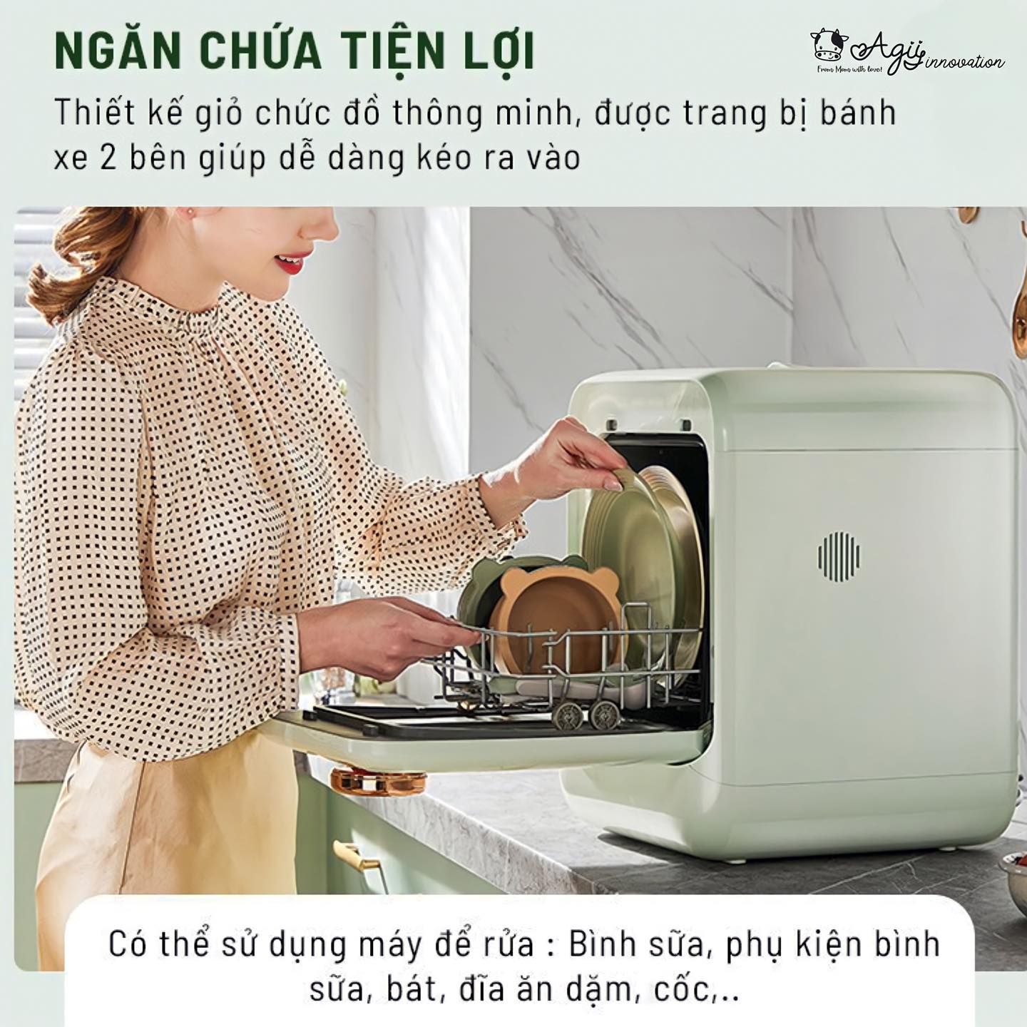 Máy Rửa Bình Sữa Và Sấy Khô Thông Minh AGII 03