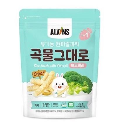 BÁNH GẠO LỨT HỮU CƠ ĂN DẶM DẠNG QUE ALVINS CHO BÉ TỪ 6M+ ( 25g )