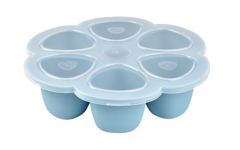 Khay dự trữ đồ ăn dặm bằng silicone Beaba (6x90ml) - Màu Windy Blue