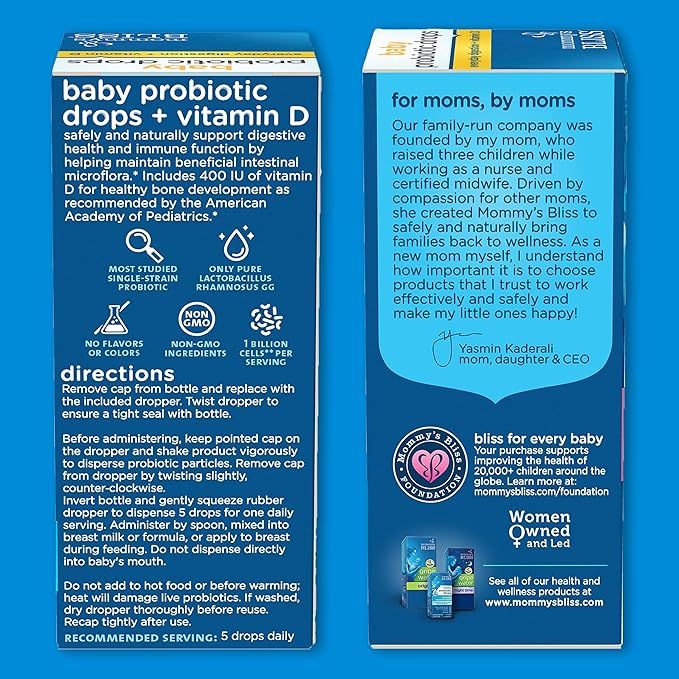 Vitamin D kết hợp men vi sinh Mommy's Bliss Baby Probiotic Drops 10ml