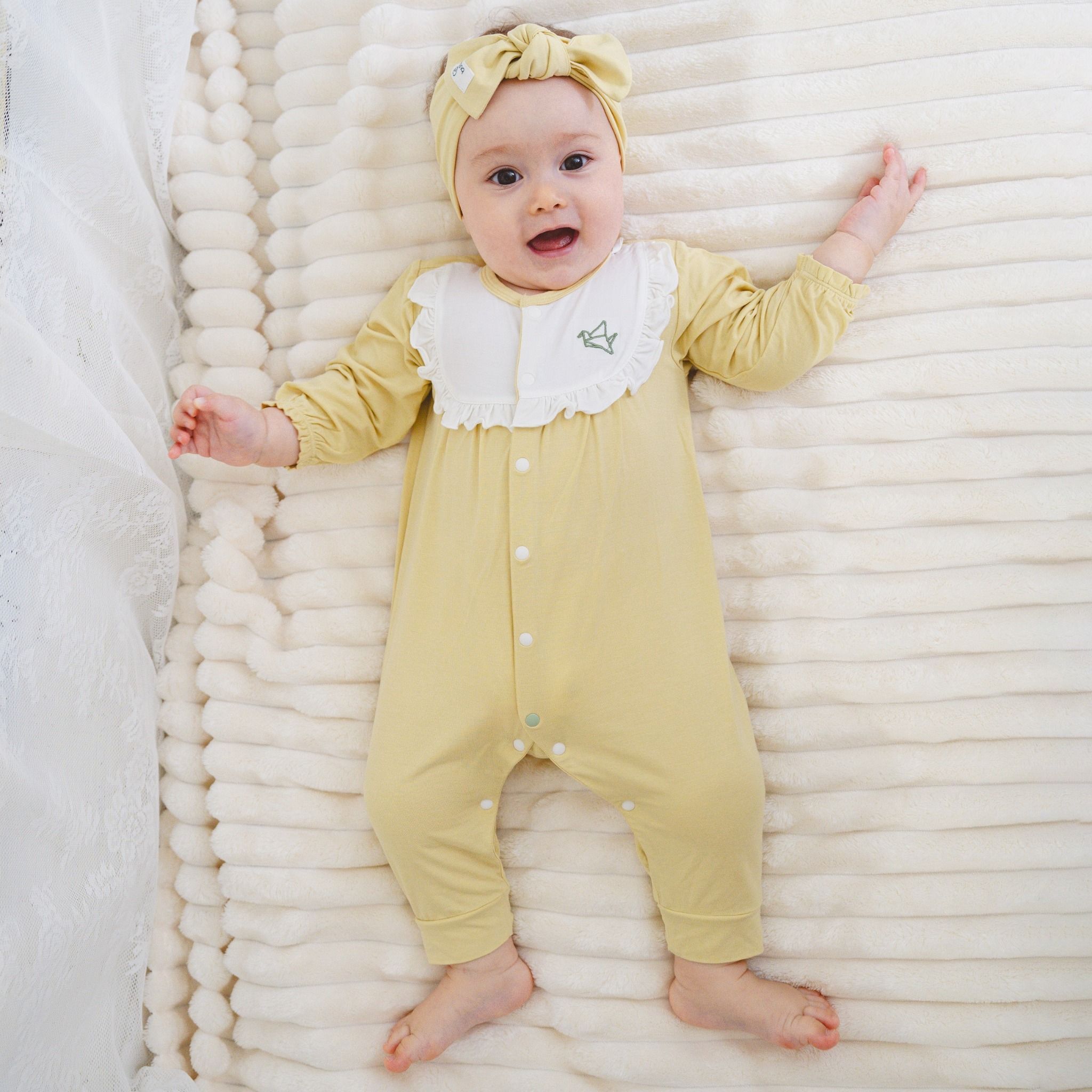 Body Bubaby Dài Tay Cài Giữa Bèo Ngực Bambus Gami