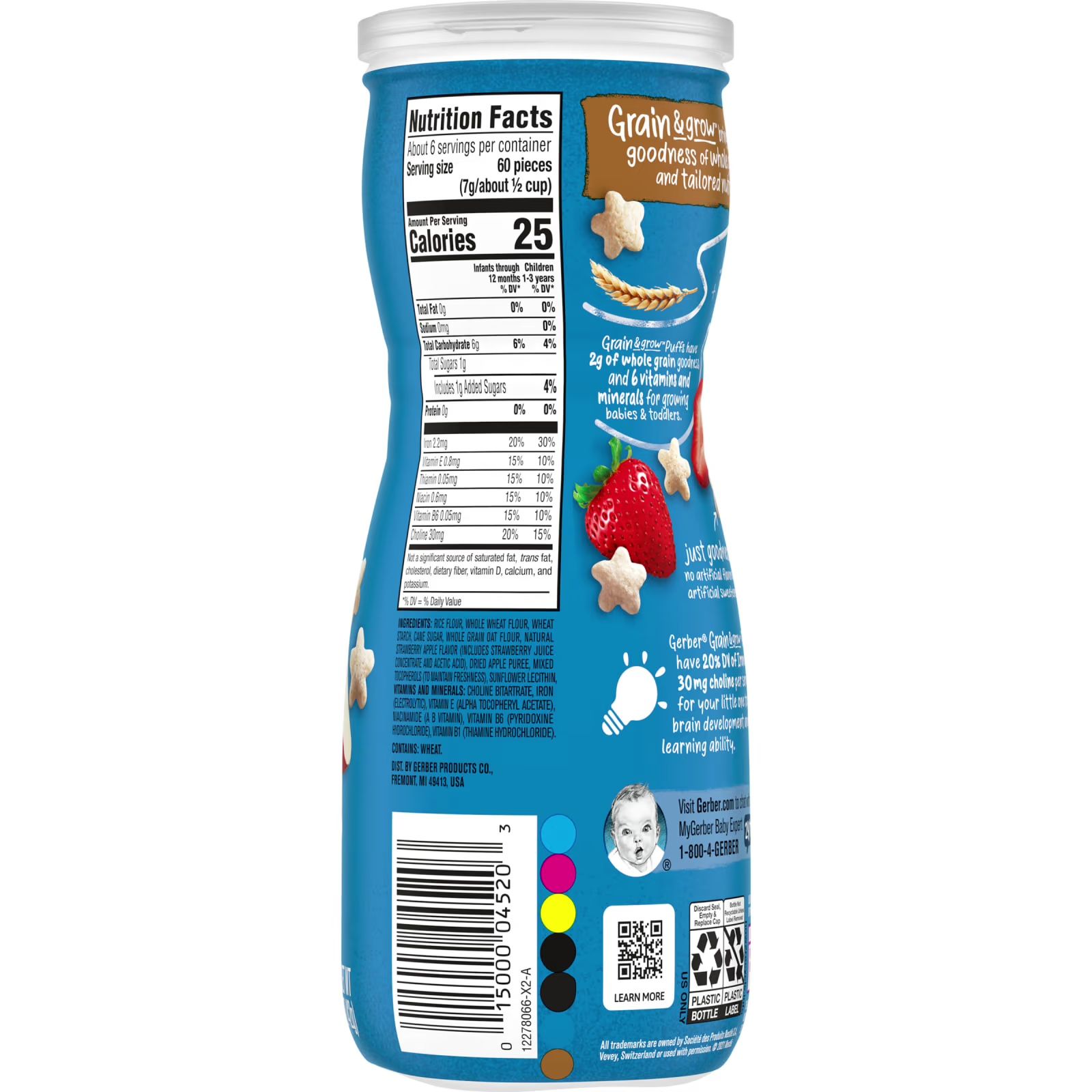 BÁNH ĂN DẶM GERBER PUFFS (42G) - VỊ DÂU TÁO