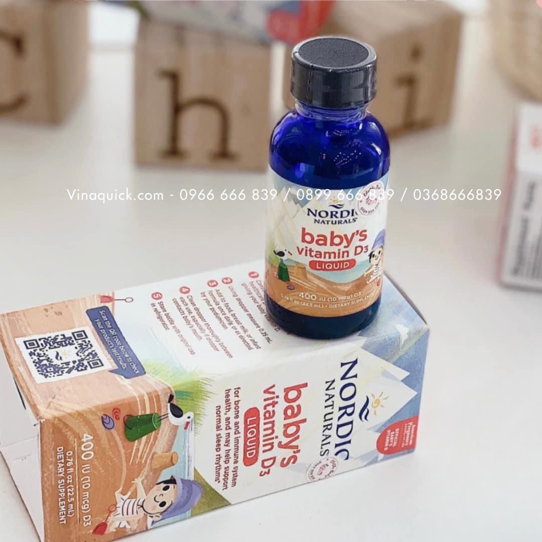 VITAMIN D3 NORDIC NATURALS 400 IU CHO BÉ TỪ SƠ SINH
