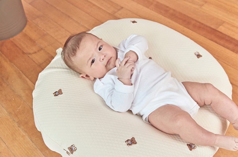 GỐI CHỐNG TRÀO NGƯỢC ROTOTO BEBE AIRMESH NGUYÊN KHỐI - GỖ SỒI NƠ GẤU