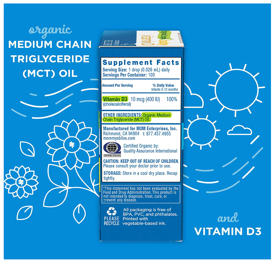 Vitamin D Mommy's Bliss Organic Drops 3.24ml