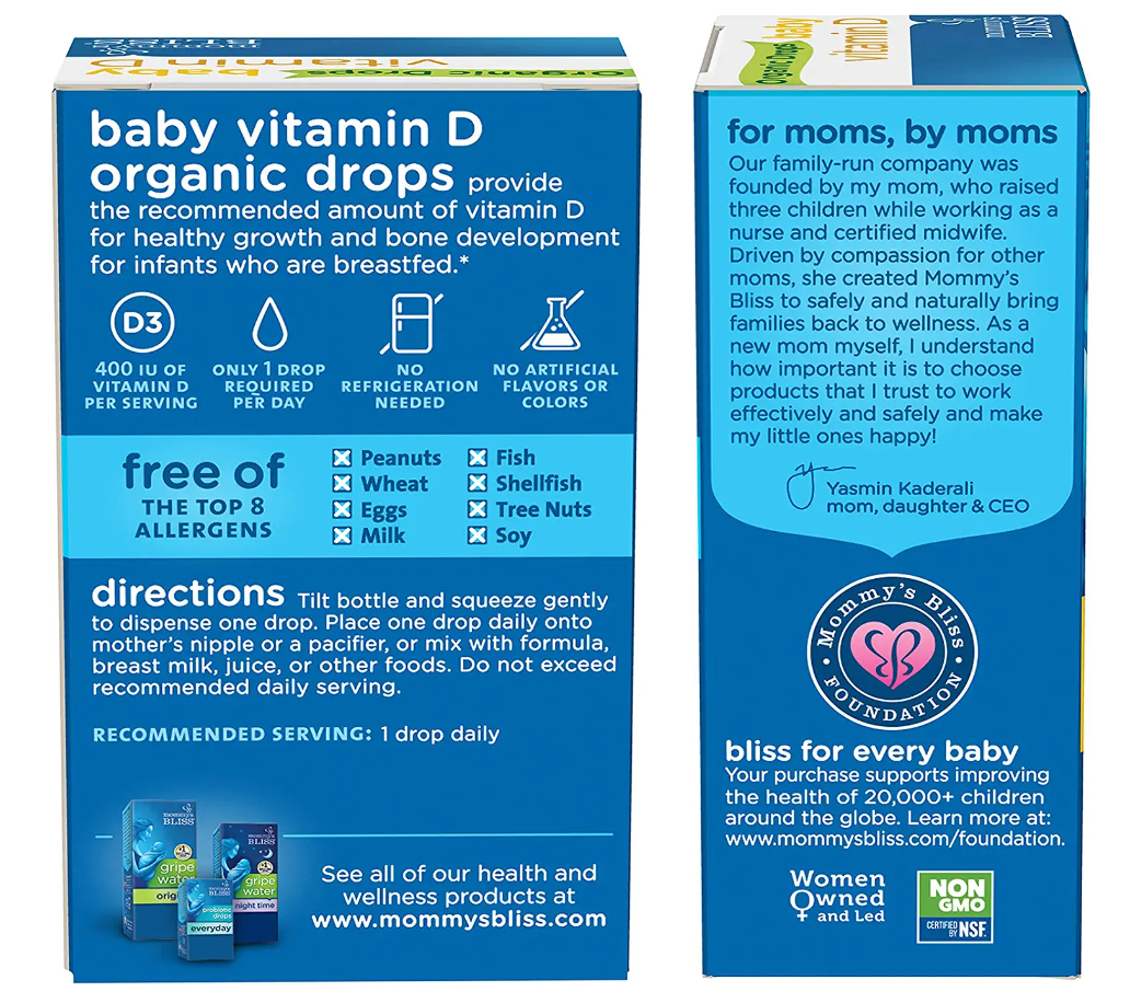 Vitamin D Mommy's Bliss Organic Drops 3.24ml