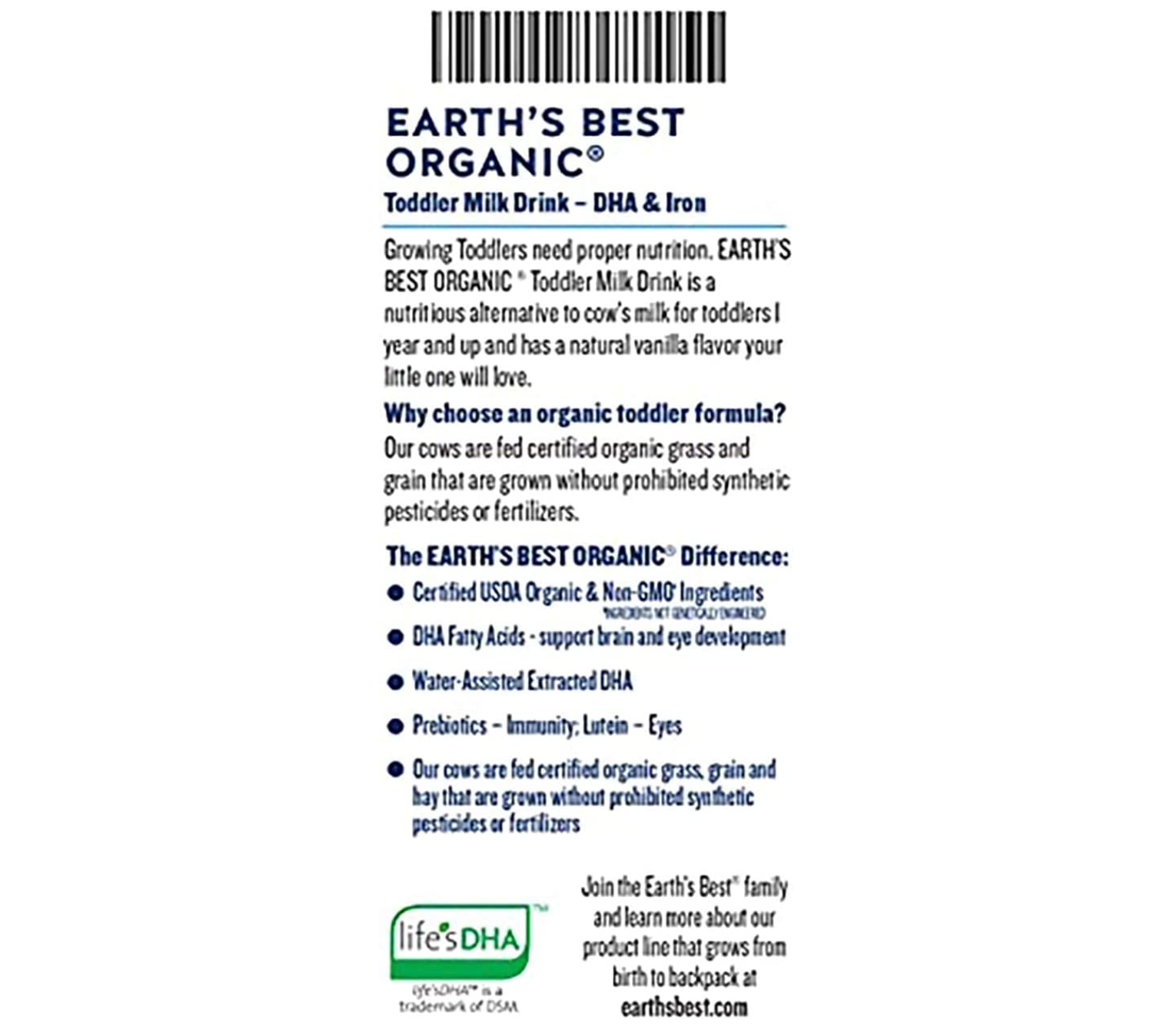 Sữa Earth's Best Organic Toddler Cho Bé Từ 1 Tuổi (595g)