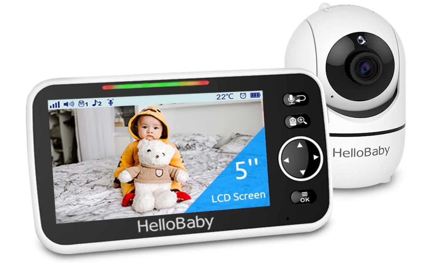 Camera theo dõi - báo khóc HelloBaby HB6550 (5 inch)