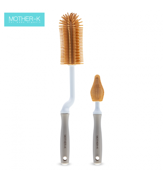 Set 2 cọ rửa bình sữa, núm ti silicone Mother-K