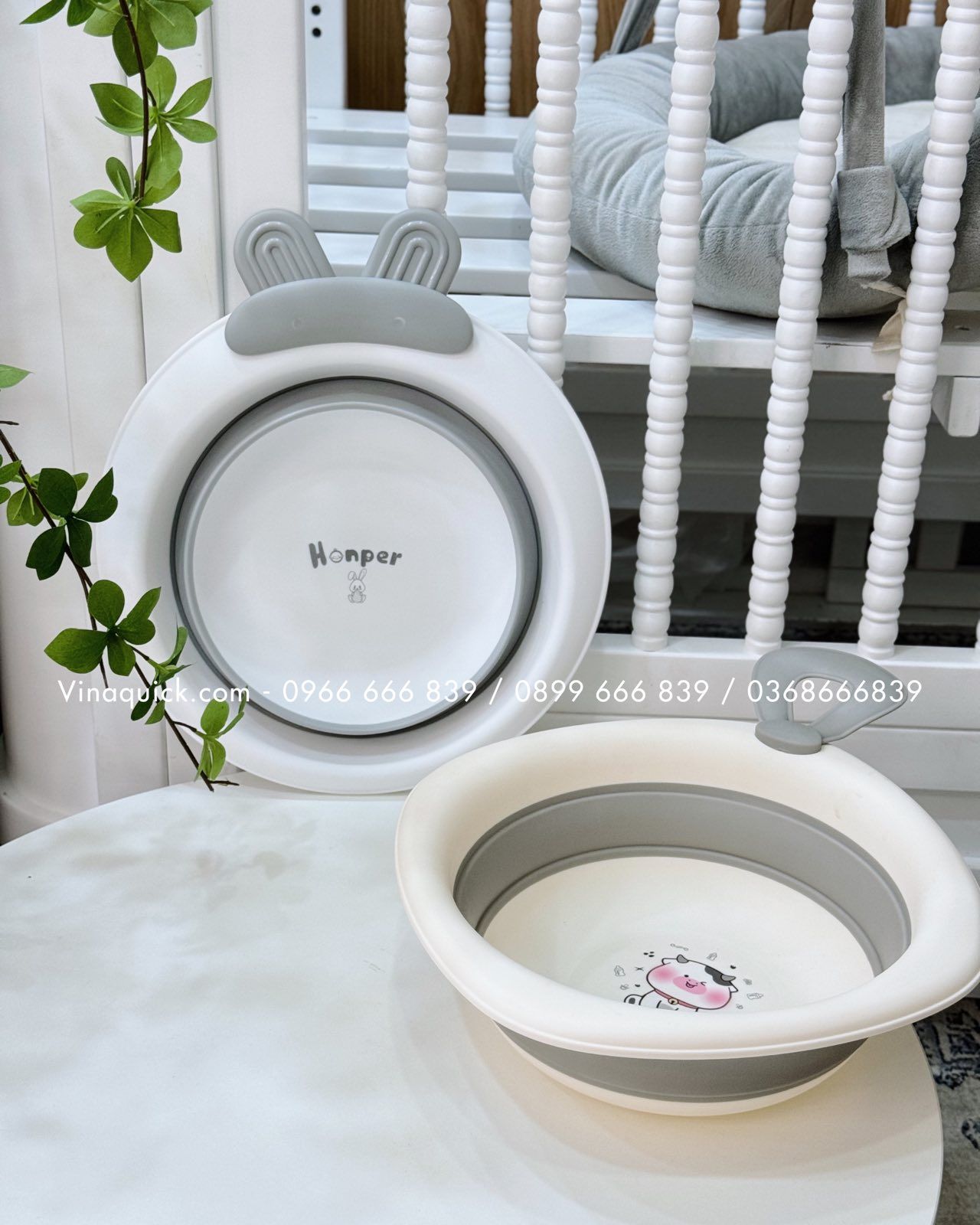 Chậu Rửa Mặt Gấp Gọn Honper Thỏ HP539
