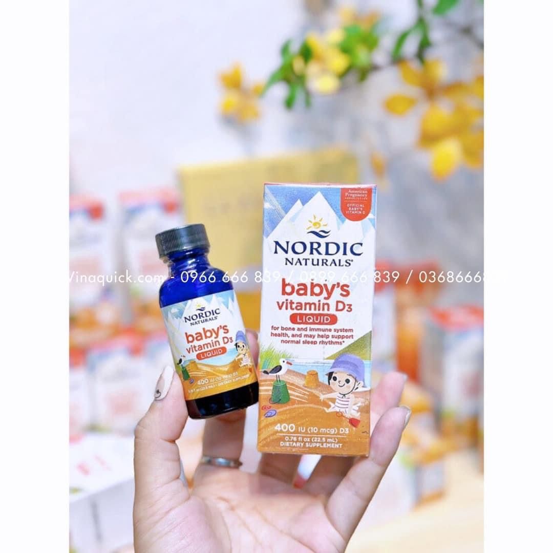 VITAMIN D3 NORDIC NATURALS 400 IU CHO BÉ TỪ SƠ SINH