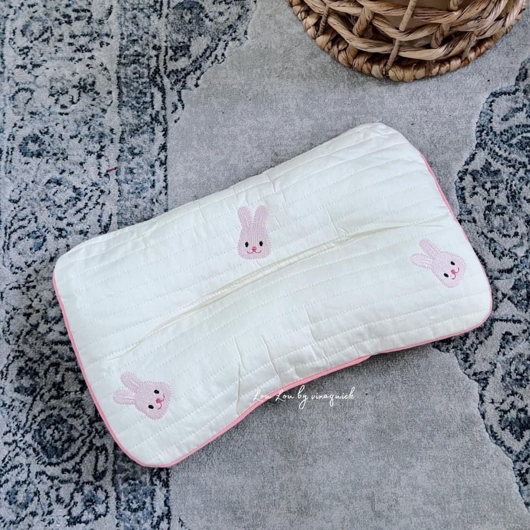 Gối Mỏng Thoáng Khí Thêu Họa Tiết LouLou By Vinaquick