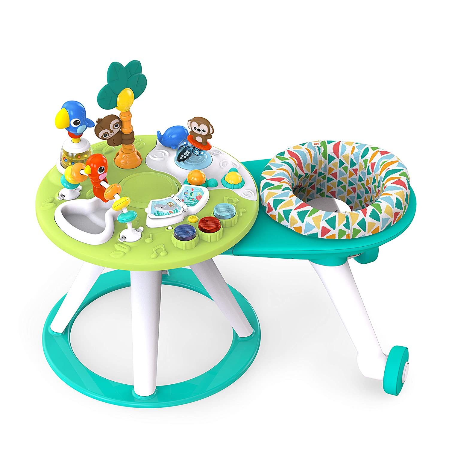 Xe tập đi Bright Starts Around We Go 2-in-1 Walk-Around Activity Center & Table, Tropic Cool