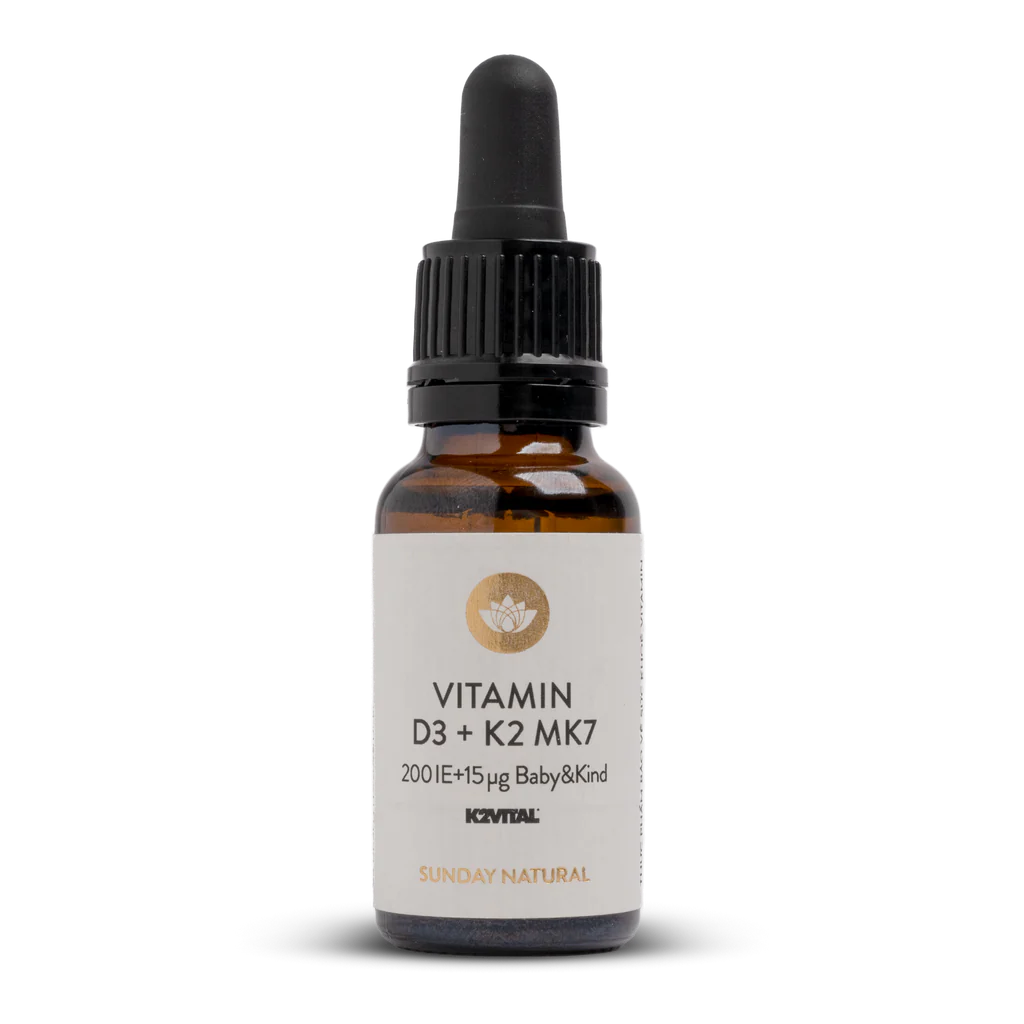 Vitamin D3 + K2 MK7 Sunday Natural 200 IE + 15µg BABY&KIND