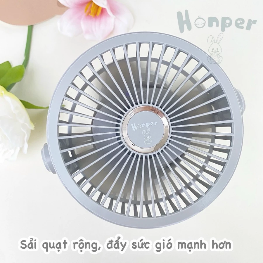 Quạt Tích Điện Kẹp Xe Đẩy Honper HP2301