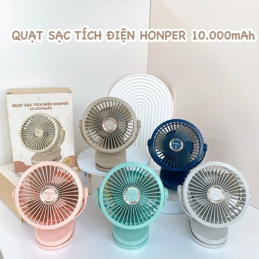 Quạt Tích Điện Kẹp Xe Đẩy Honper HP2301