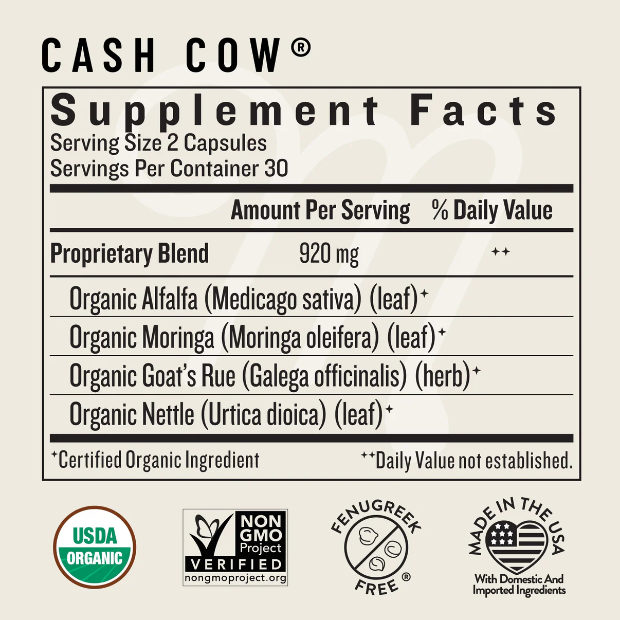 Viên Uống Lợi Sữa Legendairy Milk - Cash Cow Cho Mẹ (60 Viên)