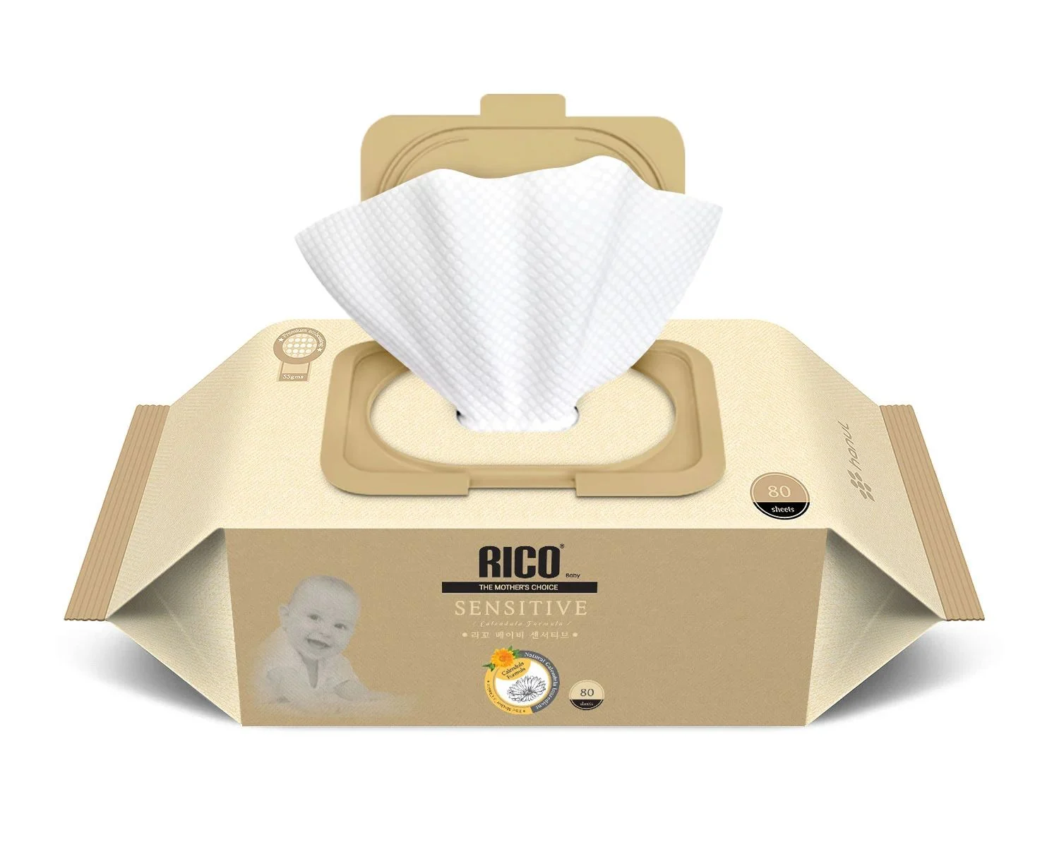 KHĂN ƯỚT CAO CẤP RICO SENSITIVE - 80 TỜ