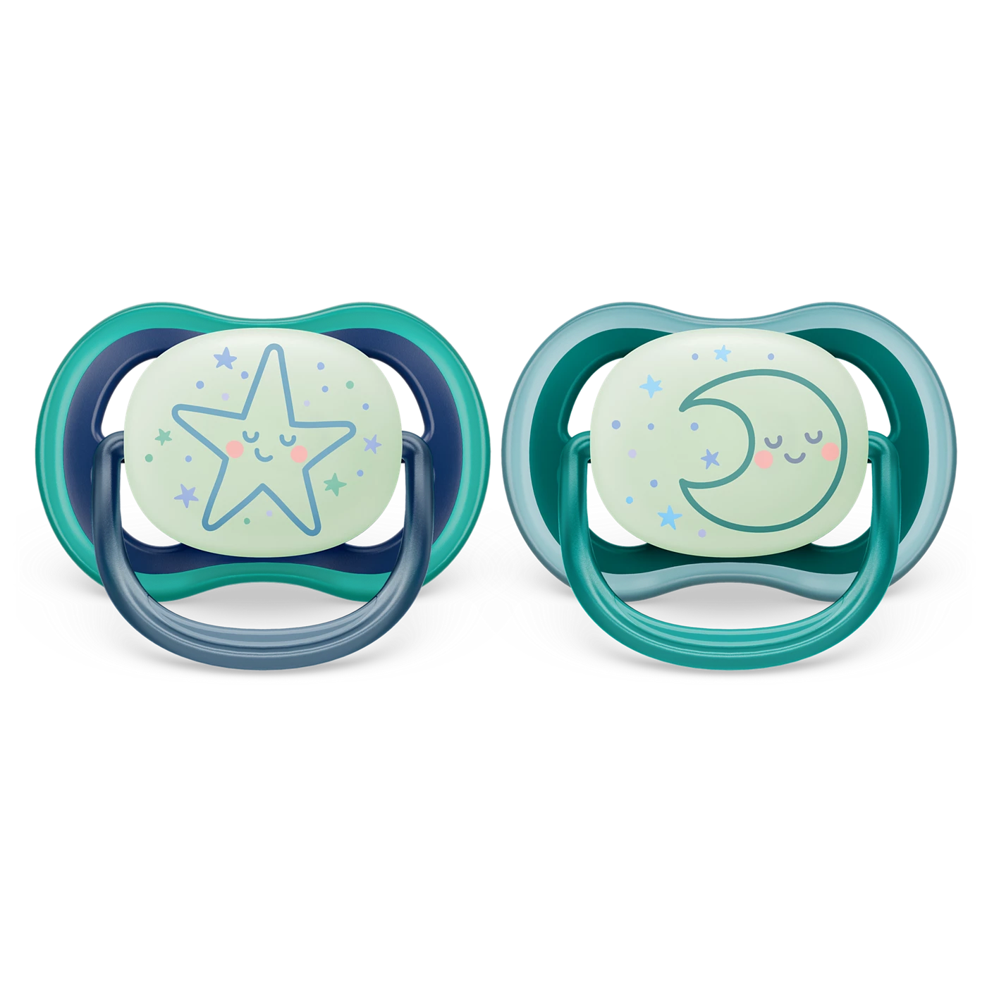 Set 2 Ti Giả Philips Avent Thông Khí Ultra Air Nighttime Phát Quang (6-18M)