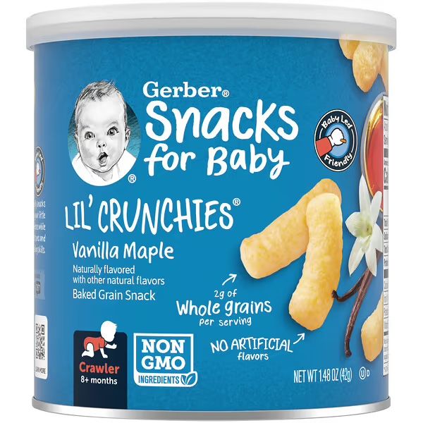 BÁNH ĂN DẶM GERBER LIL’ CRUNCHIES CHO BÉ TỪ 8M+ (42G)