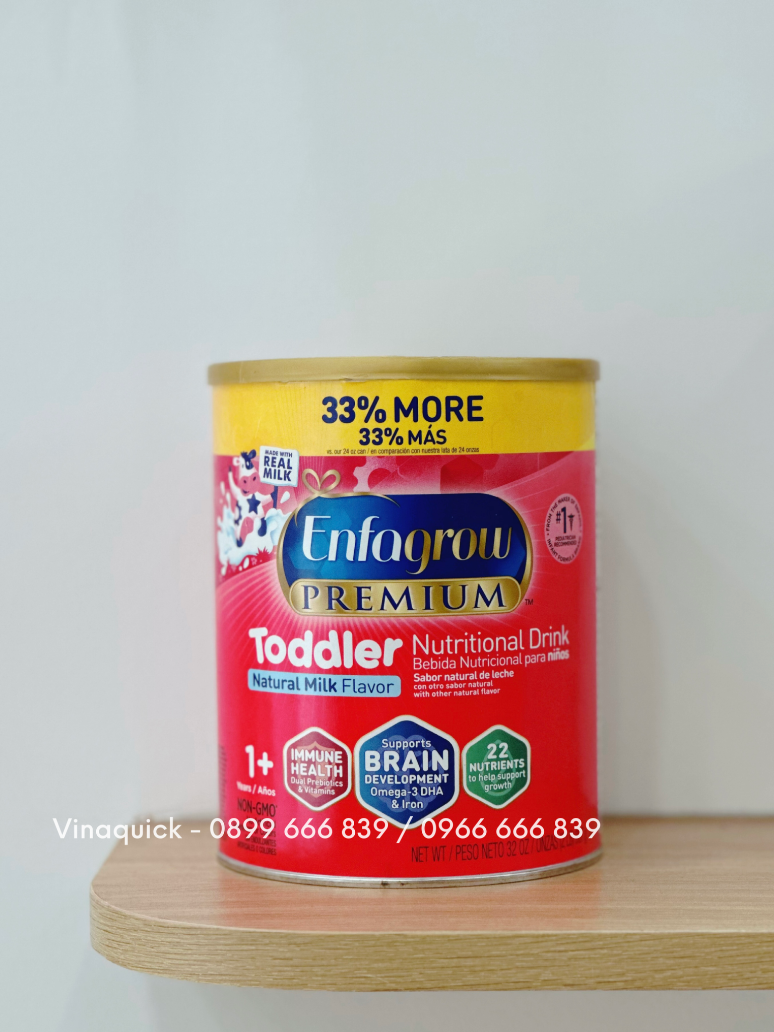 Sữa Enfagrow Premium Toddler Nutritional Drink - Natural Milk Flavor Cho Bé Từ 12 - 36 Tháng (907g)