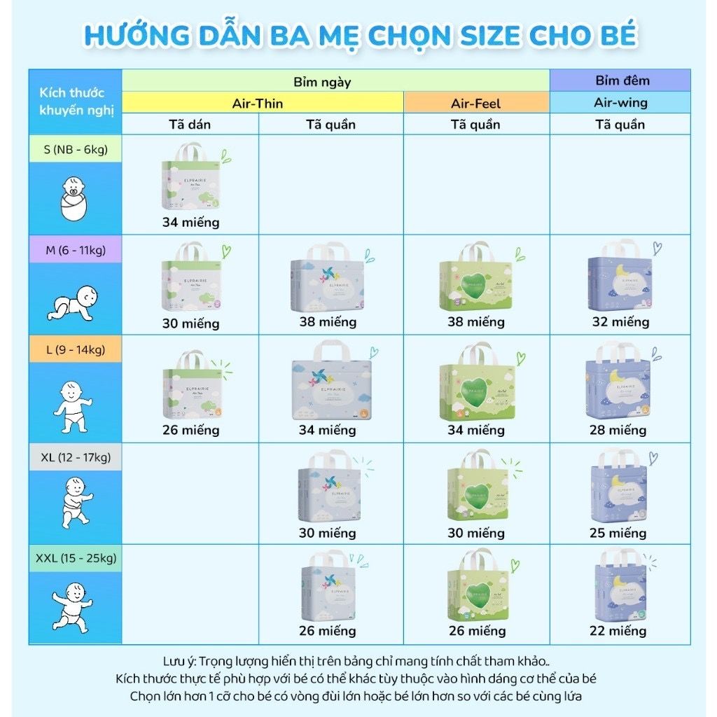 Tã/Bỉm Quần Elprairie Air Feel Nội Địa Hàn