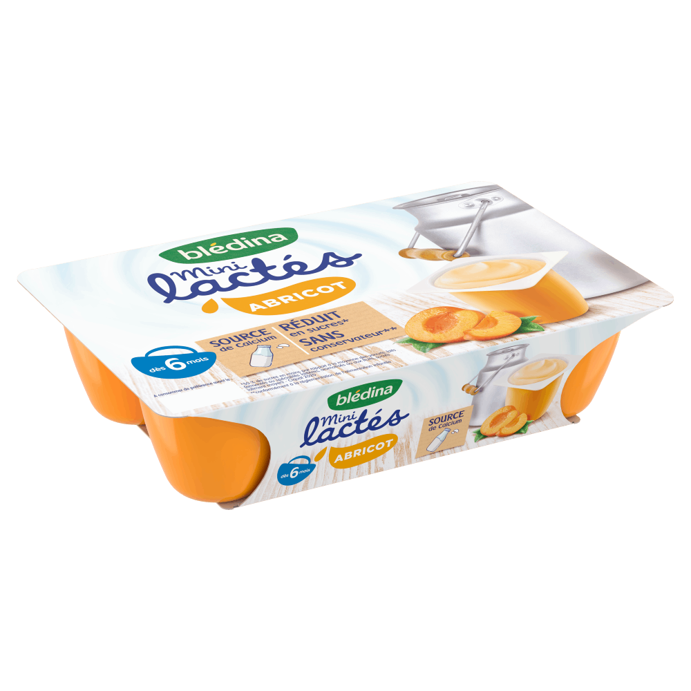 Sữa chua Bledina Mini Lactes vị Mơ 6M+ (55g x 6)