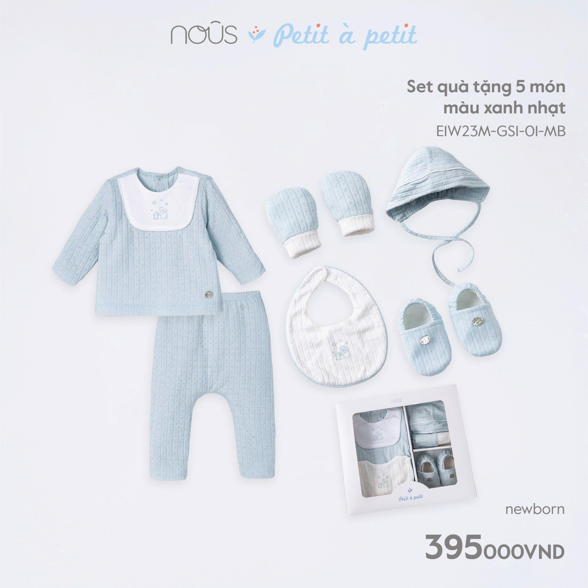 Set quà tặng Nous 5 món màu xanh nhạt