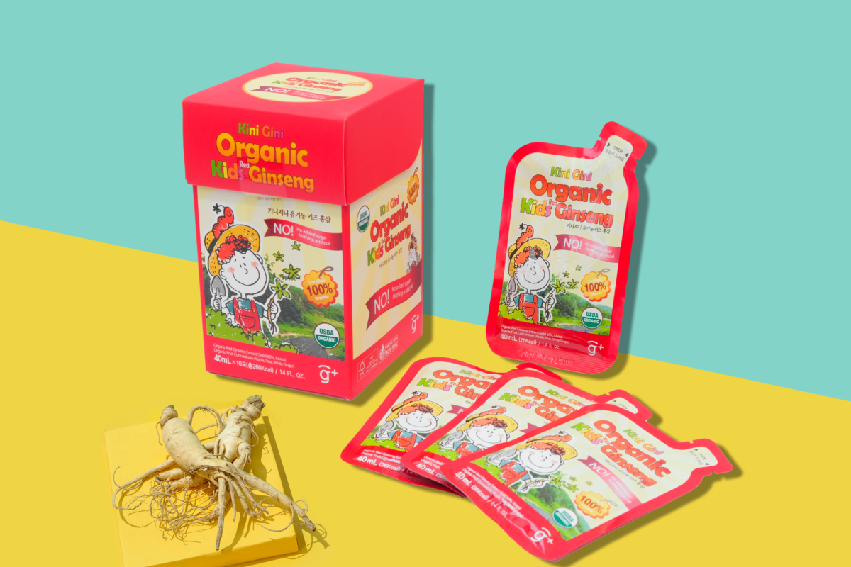 NƯỚC HỒNG SÂM HỮU CƠ TRẺ EM KINI GINI KIDS KJH (10 GÓI)