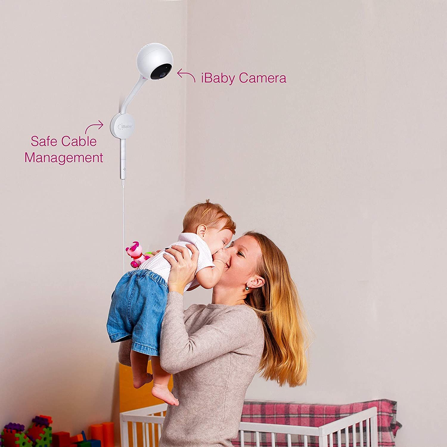 Camera theo dõi - báo khóc iBaby Smart WiFi Baby Monitor M2C có thể treo tường/ gắn nôi/ để bàn