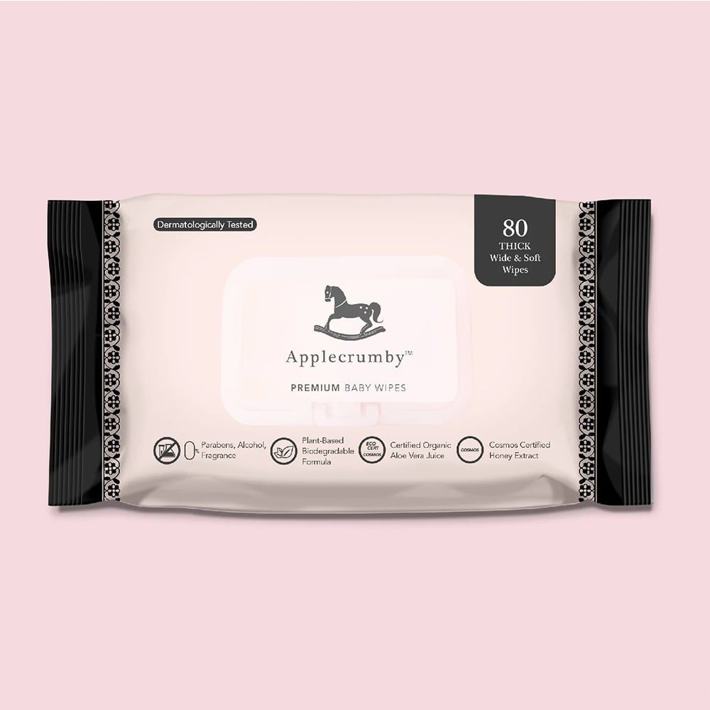 Khăn giấy ướt cao cấp Applecrumby Premium Honey Wipes, hương mật ong - 80 Tờ