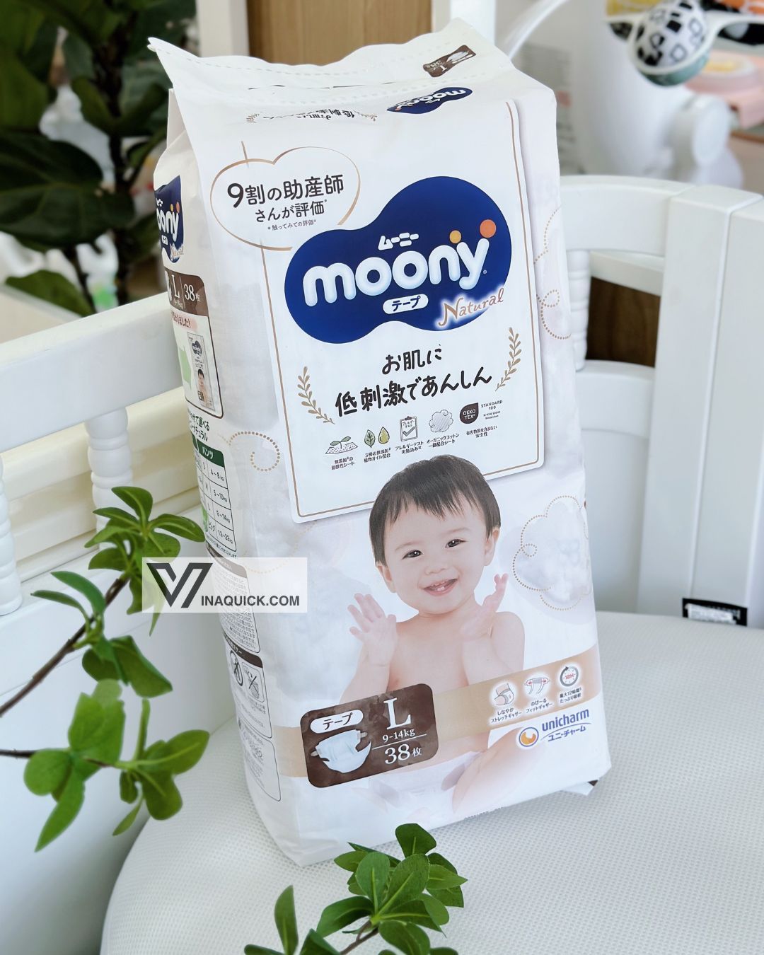  Tã/Bỉm Quần/Dán Moony Natural Nội Địa Nhật 