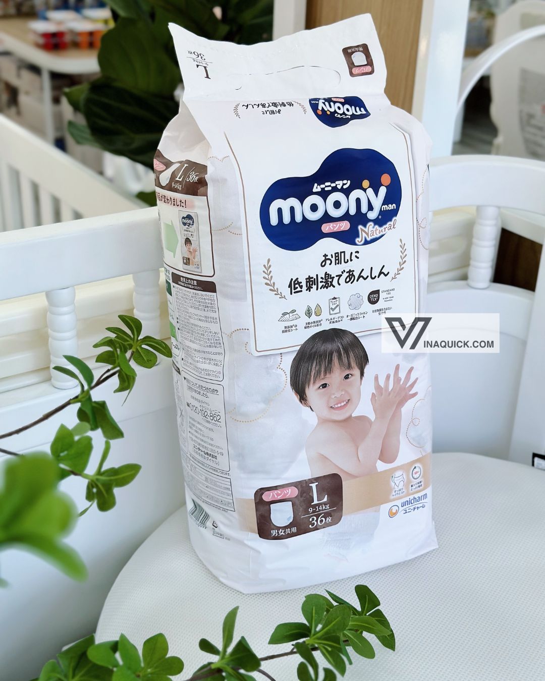  Tã/Bỉm Quần/Dán Moony Natural Nội Địa Nhật 