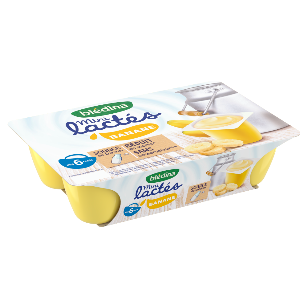 Sữa chua Bledina Mini Lactes vị Chuối 6M+ (55g x 6)
