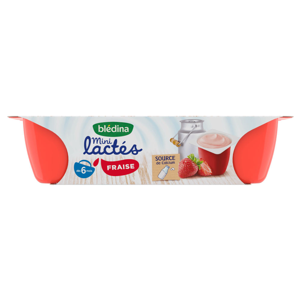 Sữa chua Bledina Mini Lactes vị Dâu 6M+ (55g x 6)