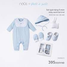 Set quà tặng Nous 5 món màu xanh bé trai