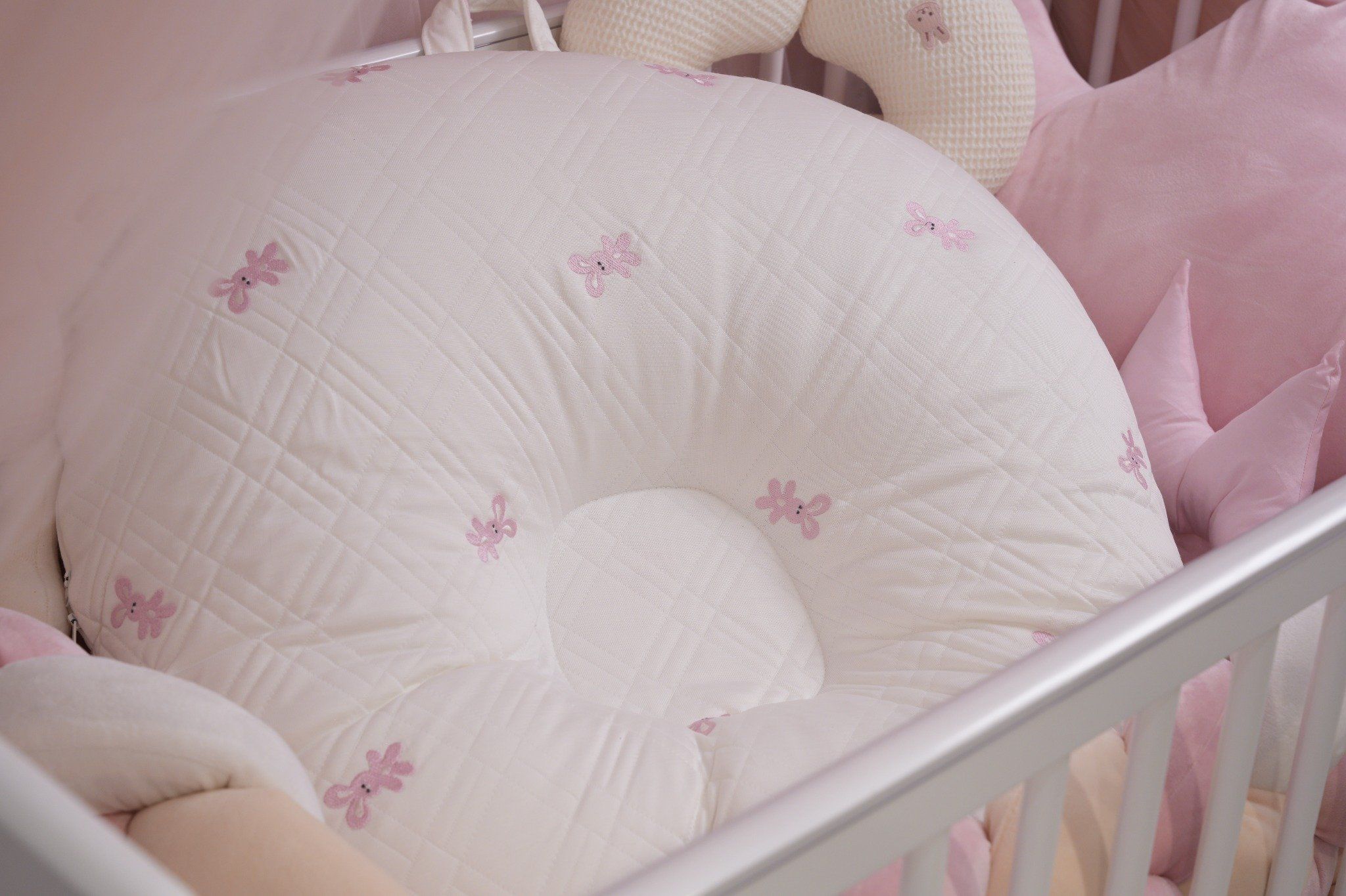 GỐI CHỐNG TRÀO NGƯỢC ROTOTO BEBE VẢI DURARON - THỎ HỒNG