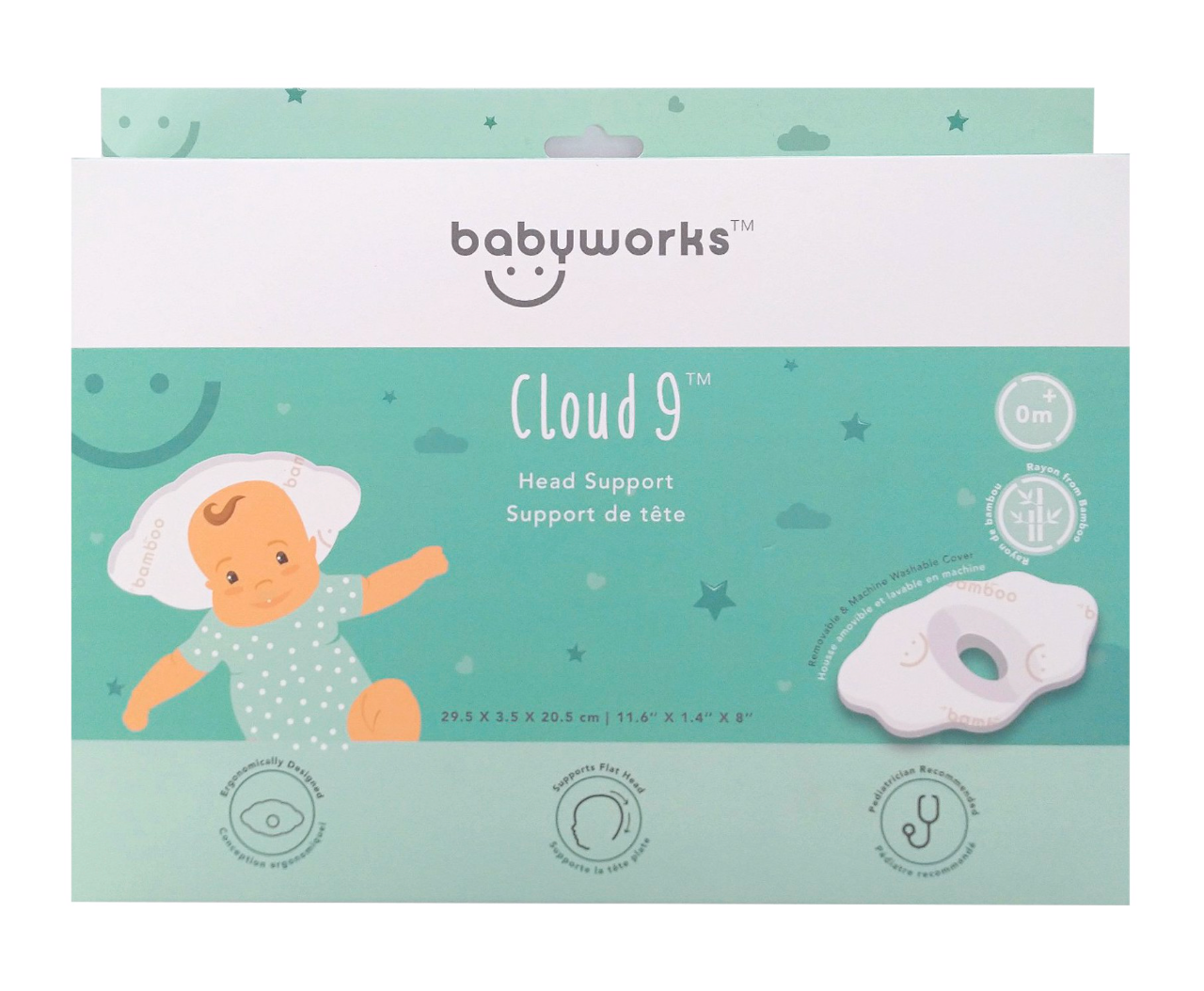 Gối chống bẹp đầu Babyworks - Màu Trắng