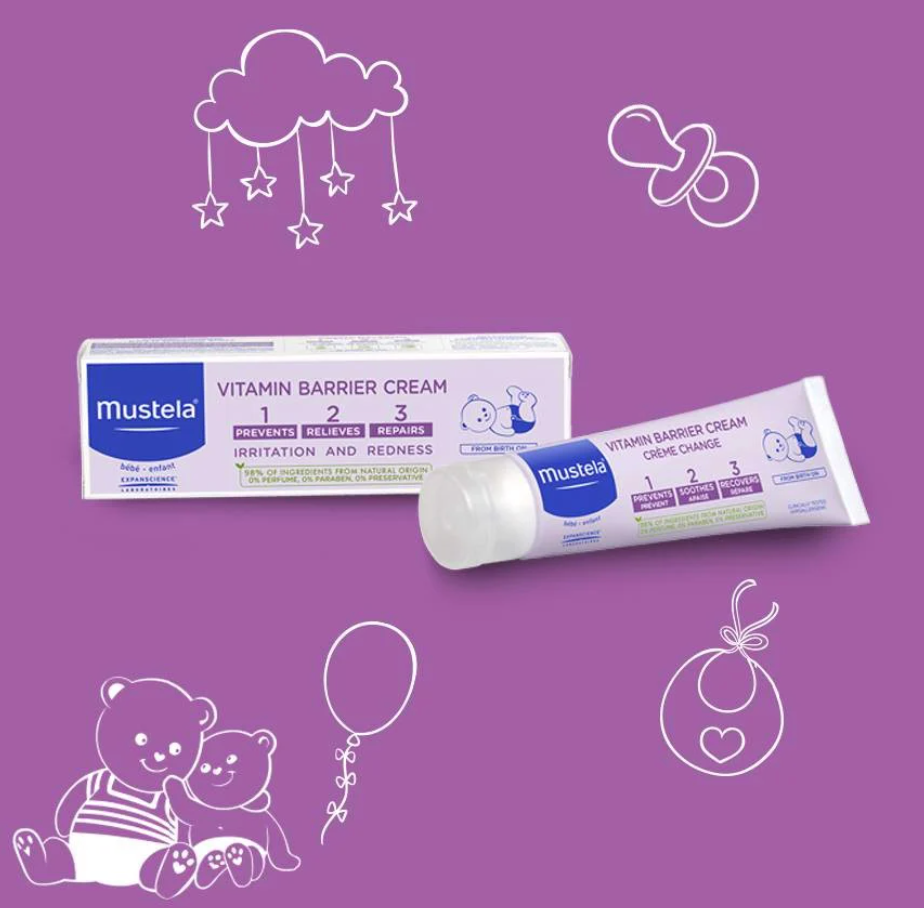 Kem Làm Dịu Và Ngăn Ngừa Hăm Tã 123 Mustela Vitamin Barrier Cream 50ml