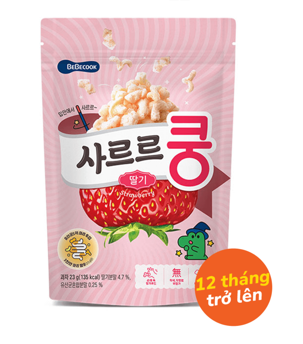 Bánh Bỏng Bổ Sung Lợi Khuẩn BeBecook - Vị Dâu 23g