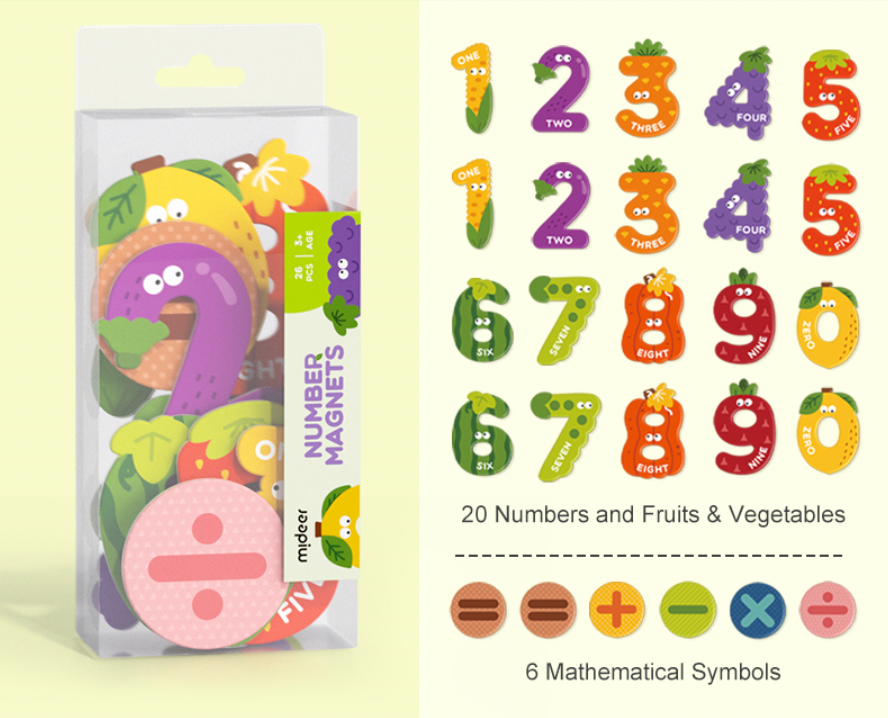 Bảng con số nam châm cho bé Mideer Number Magnets